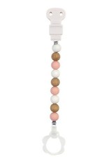 Nattou Fopspeenketting Roos / Beige / Wit