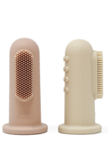 Mushie Finger Toothbrush (Shifting Sand/Blush)