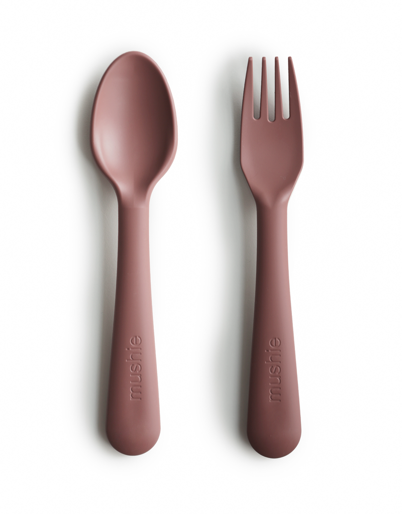 Mushie Fork and Spoon Set (Woodchuck)