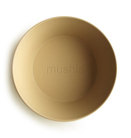 Mushie Round Dinnerware Bowl, Set of 2 (Mustard)