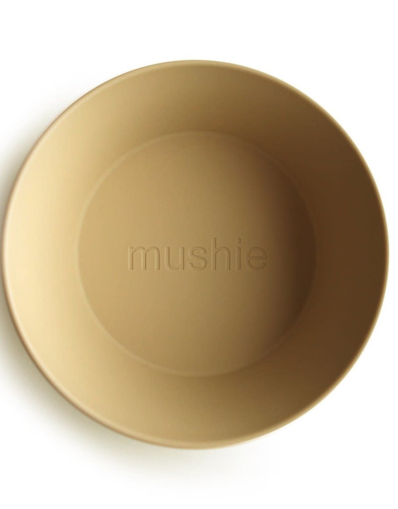 Mushie Round Dinnerware Bowl, Set of 2 (Mustard)