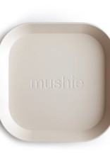 Mushie Square Dinnerware Plates, Set of 2 (Ivory)