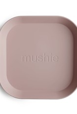 Mushie Square Dinnerware Plates, Set of 2 (Blush)