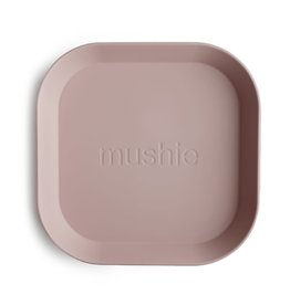 Mushie Square Dinnerware Plates, Set of 2 (Blush)