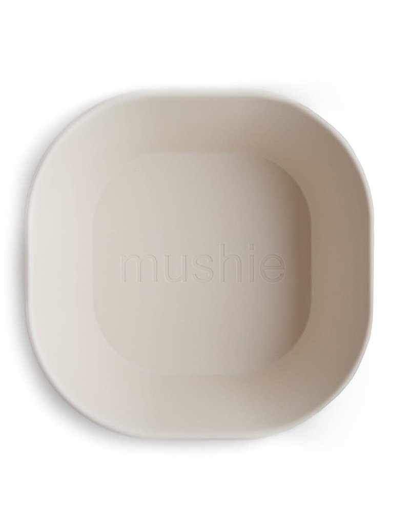 Mushie Square Dinnerware Bowl, Set of 2 (Ivory)