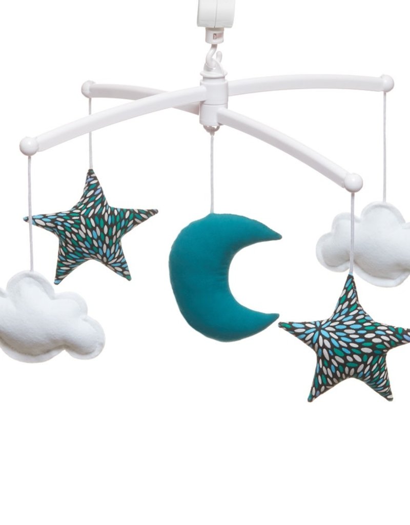 Pouce et Lina PEACOCK BLUE MOON AND STARS MOBILE