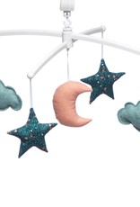 Pouce et Lina FOLK GREEN AND ROSE MOON AND STARS MOBILE