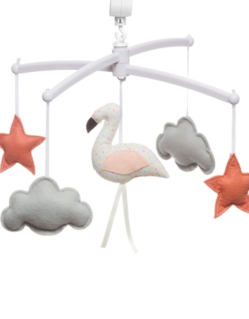 Pouce et Lina WHITE AND CONFETTIS FLAMINGO MOBILE