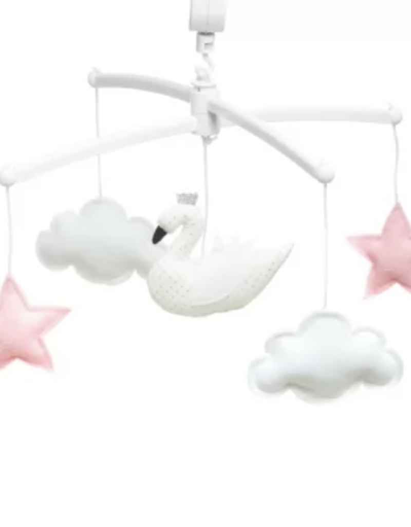 Pouce et Lina WHITE PINK SWAN MOBILE