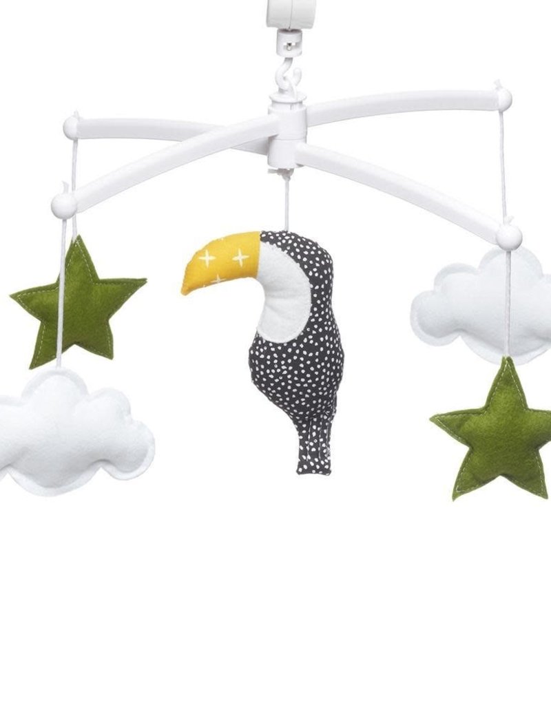 Pouce et Lina BLACK AND GREEN TOUCAN MOBILE