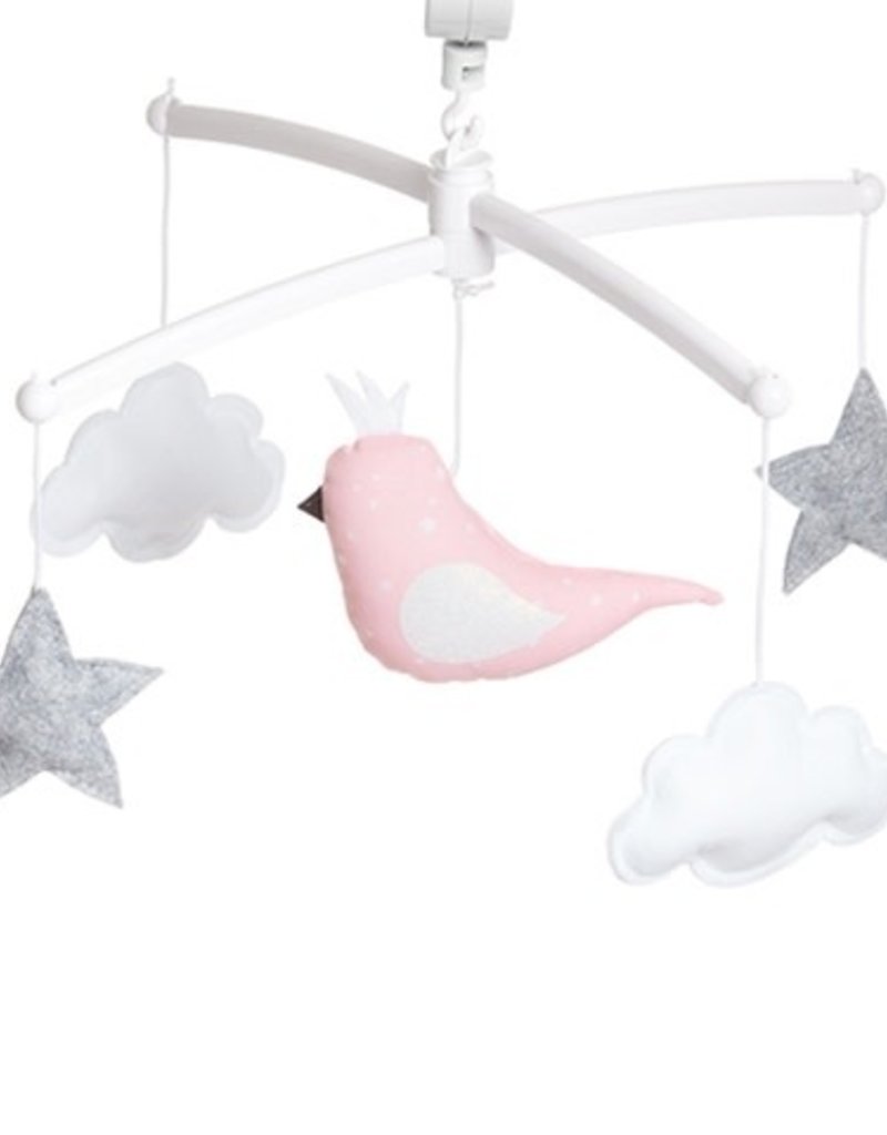 Pouce et Lina PINK PARAKEET BIRD MOBILE