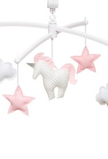 Pouce et Lina WHITE AND PINK UNICORN MOBILE