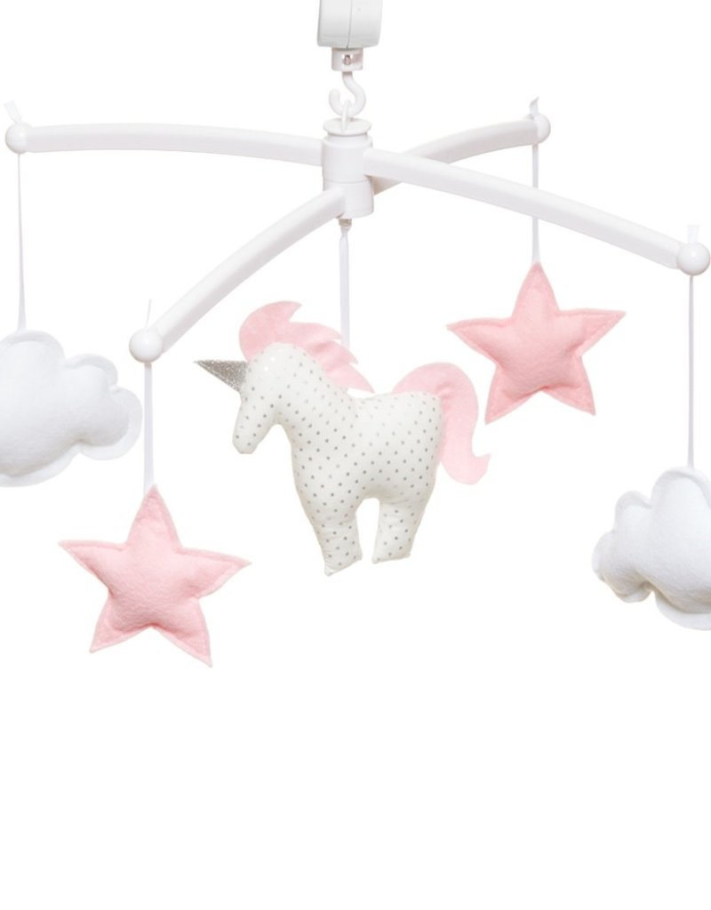 Pouce et Lina WHITE AND PINK UNICORN MOBILE