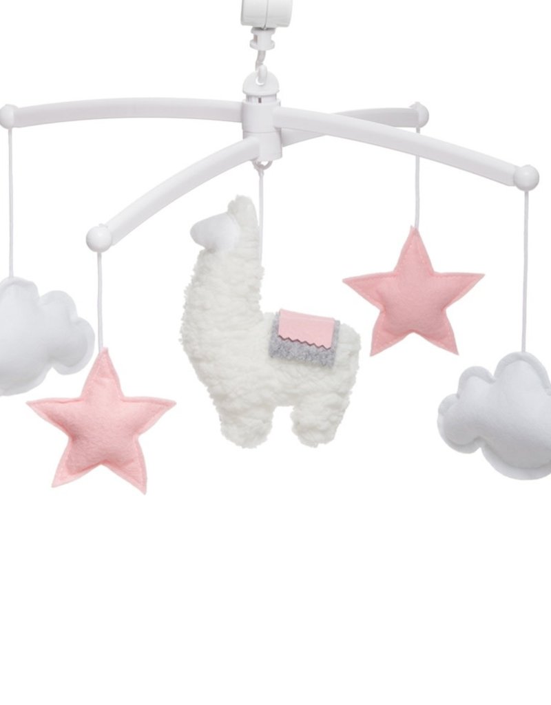 Pouce et Lina PINK AND GREY LLAMA MOBILE