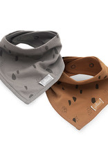 Jollein Slab Bandana Spot - Storm Grey/Caramel - 2 Stuks