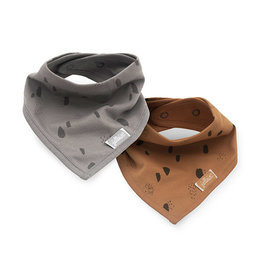 Jollein Slab Bandana Spot - Storm Grey/Caramel - 2 Stuks