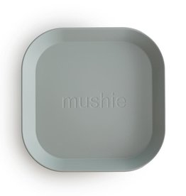 Mushie Square Dinnerware Plates, Set of 2 (Sage)