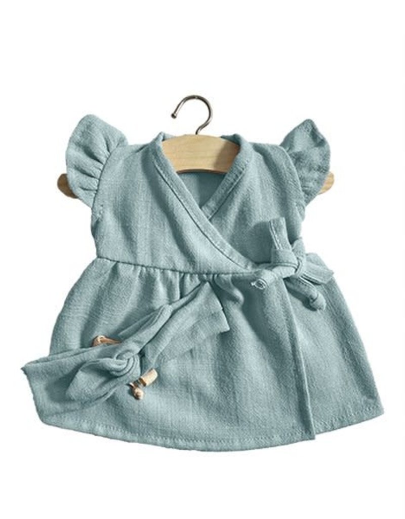 Minikane Robe “Iris” en lin bleu pâle et son headband