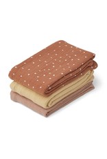 Liewood Line Muslin Cloth 3 Pack - Confetti terracotta mix