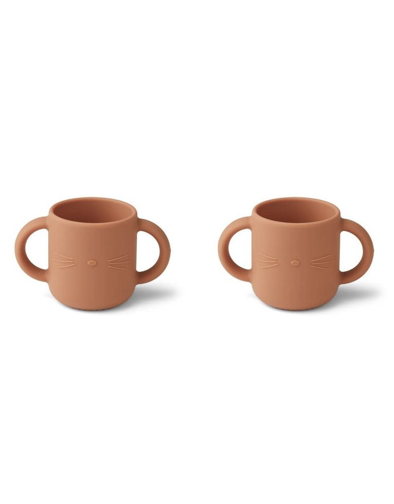 Liewood Gene Silicone Cup 2 Pack - Cat tuscany rose