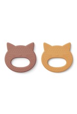 Liewood Geo Teether 2 Pack - Cat rose/yellow mellow