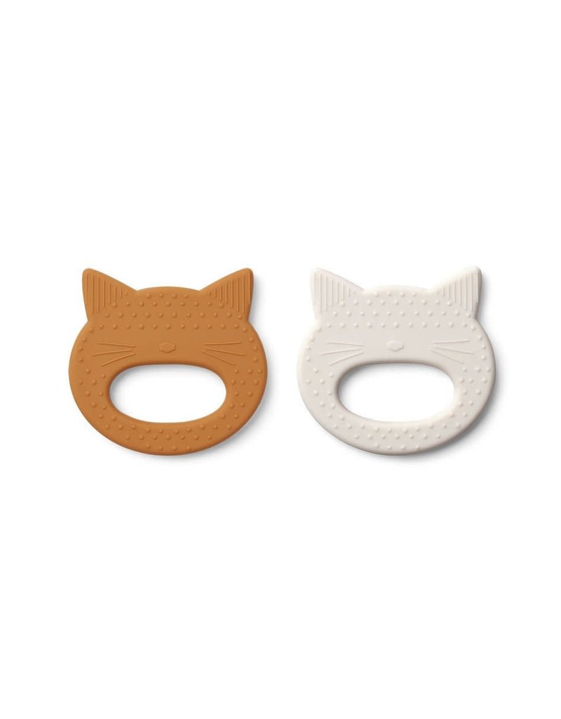 Liewood Geo Teether 2 Pack - Cat mustard/sandy