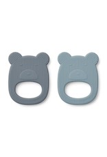 Liewood Geo Teether 2 Pack - Mr bear blue mix