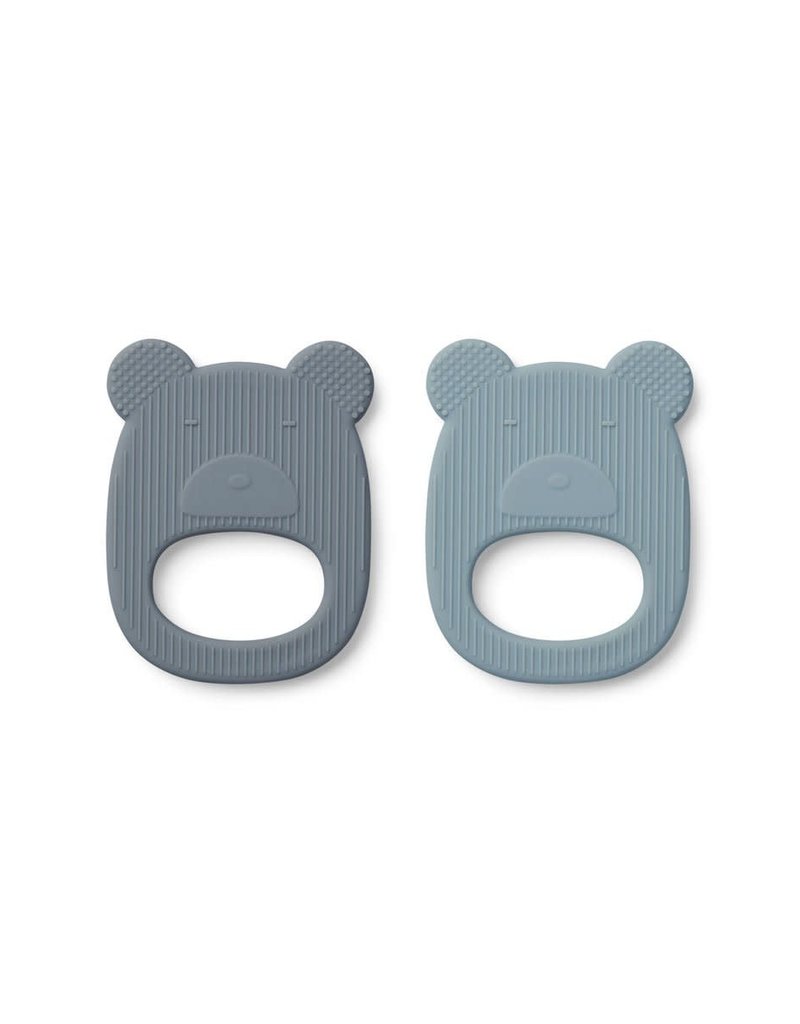 Liewood Geo Teether 2 Pack - Mr bear blue mix