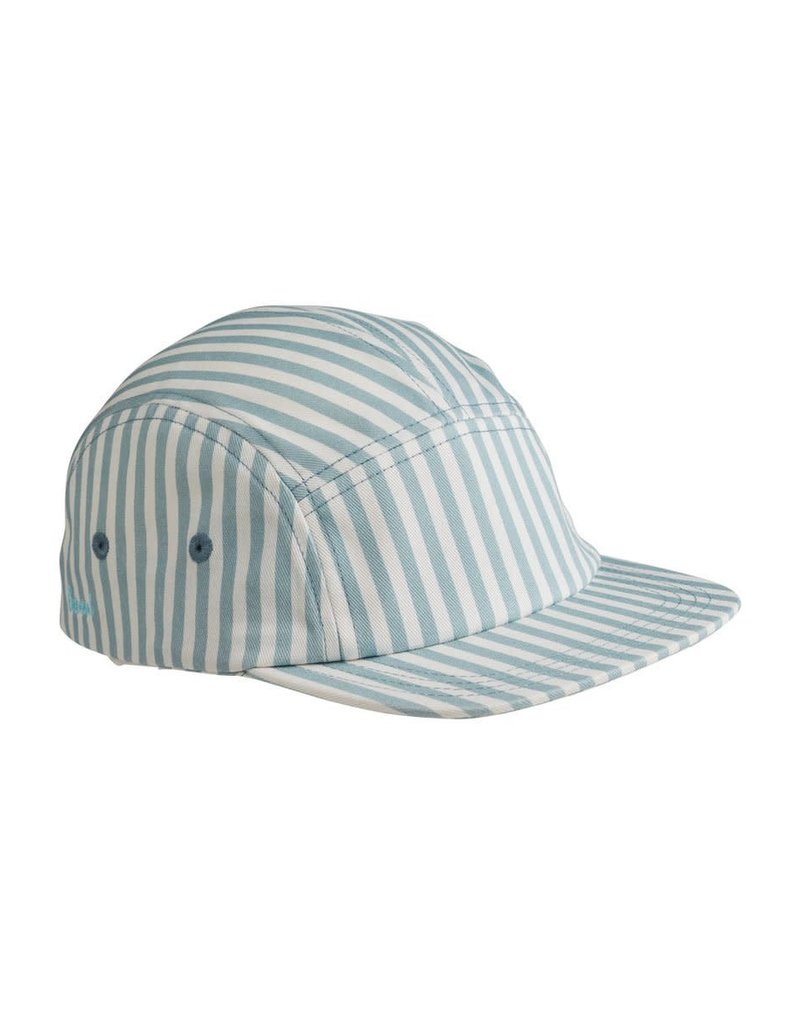 Liewood Rory Cap - Stripe: Sea blue/white