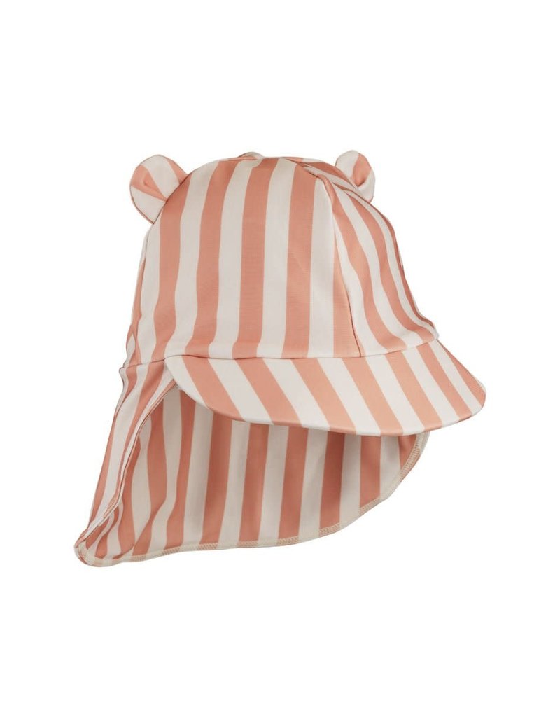 Liewood Senia sun hat - Stripe: Coral blush/creme de la creme