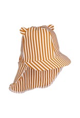 Liewood Senia sun hat seersucker - Y/D stripe: Mustard/white