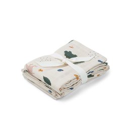 Liewood Hannah Muslin Cloth 2 Pack - Dino mix