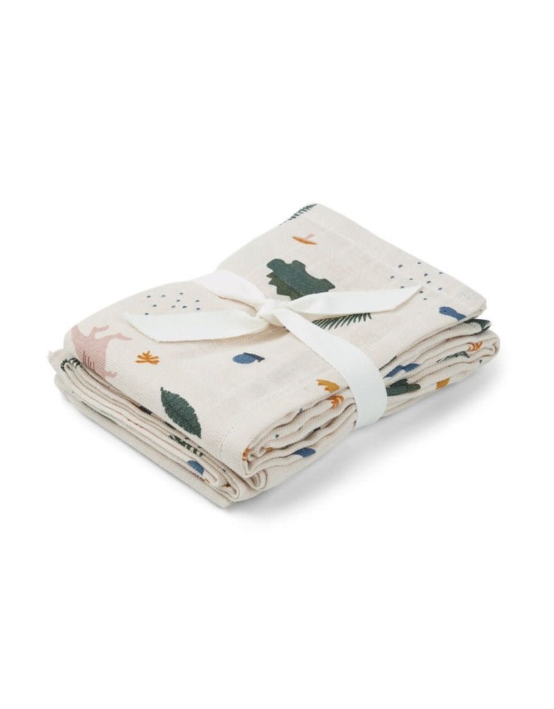 Liewood Hannah Muslin Cloth 2 Pack - Dino mix