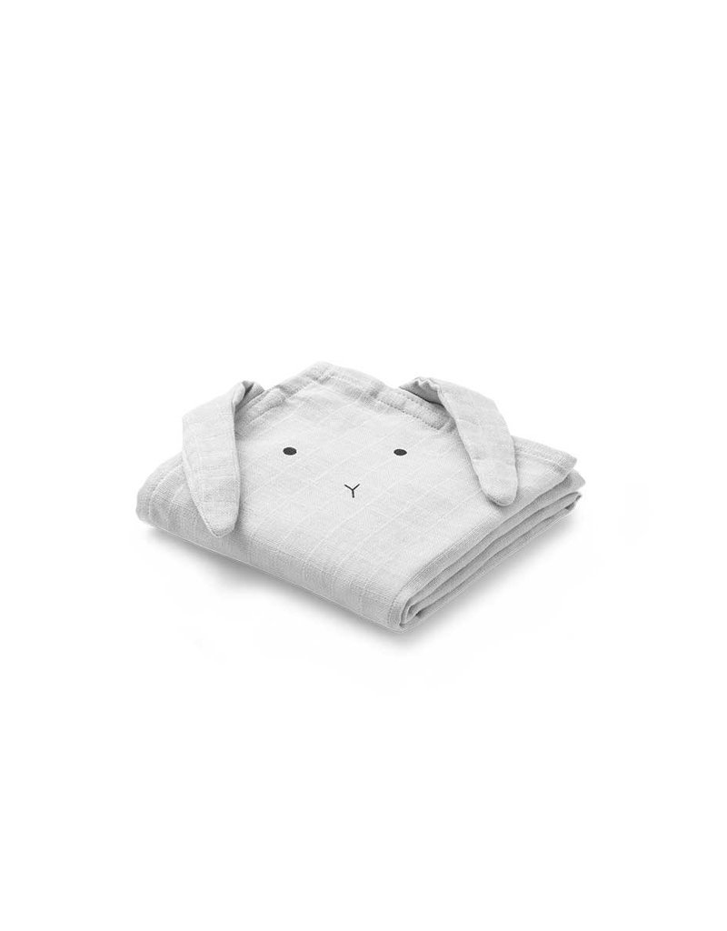 Liewood Hannah Muslin Cloth 2 Pack - Rabbit dumbo grey