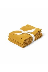 Liewood Hannah Muslin Cloth 2 Pack - Classic dot mustard