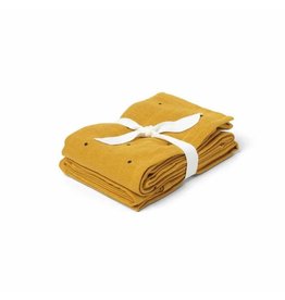 Liewood Hannah Muslin Cloth 2 Pack - Classic dot mustard