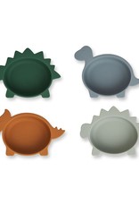 Liewood Iggy Silicone Bowls 4 Pack - Dino blue multi mix