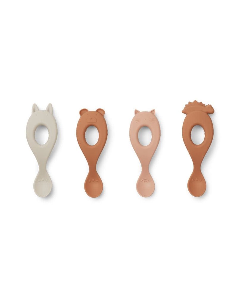 Liewood LOT DE 4 CUILLÈRES EN SILICONE LIVA - Rose mix