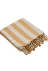 Liewood Mona beach towel - Y/D stripe: Mustard/sandy