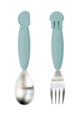 Done by Deer YummyPlus spoon & fork set Sea friends Blue