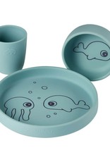 Done by Deer Silicone dinner set Sea friends Blue