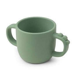 Done by Deer Tasse en silicone avec poignées - Peekaboo Croco Vert