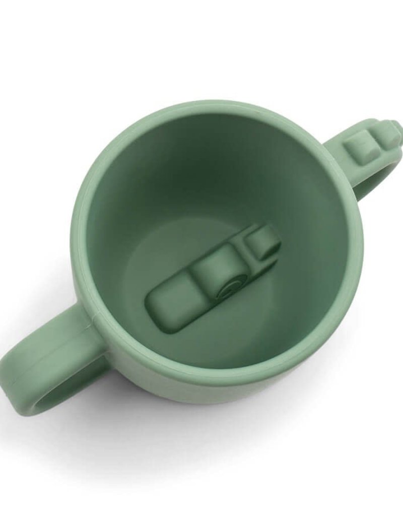 Done by Deer Tasse en silicone avec poignées - Peekaboo Croco Vert