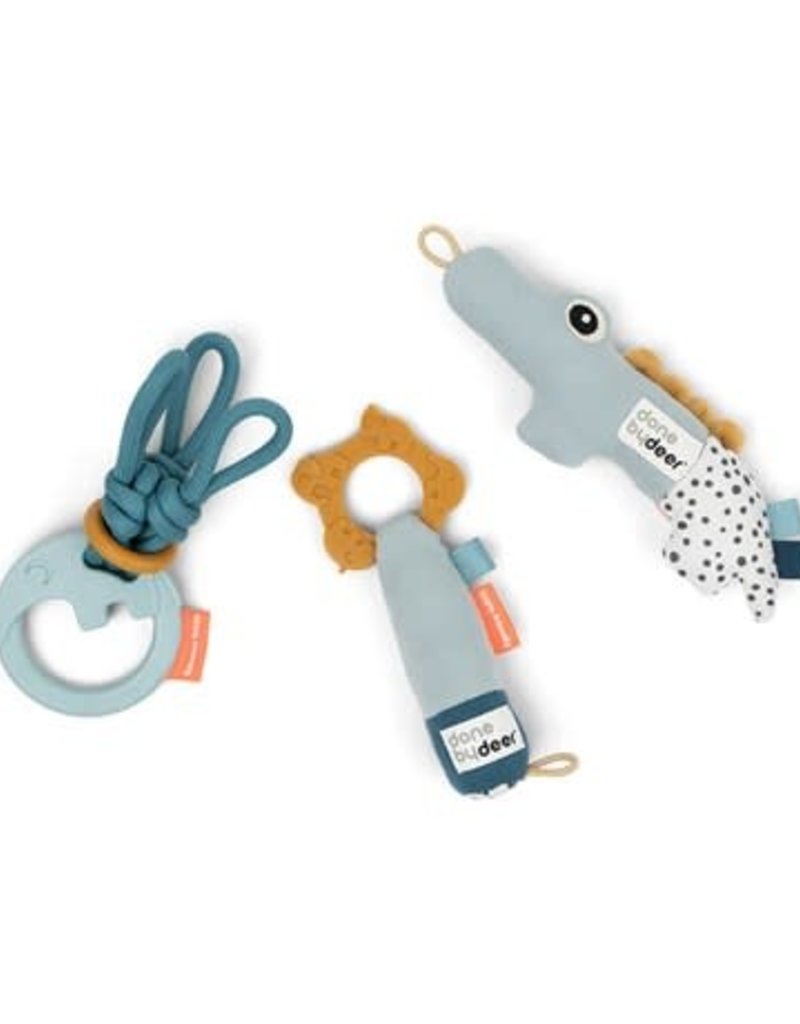 Done by Deer Tiny activity toys, gift set Deer Friends Blue