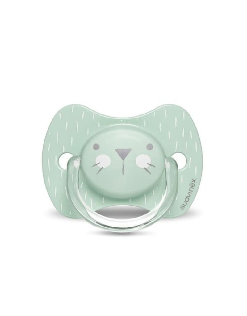 Suavinex Hygge - Soother - Sili. - Reversible - 0/6M - Green Whiskers