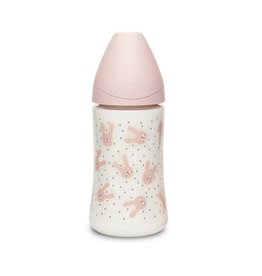 Suavinex Hygge - Bottle - PA - Sili. - 3pos - 270ml - Pink Rabbits