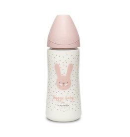 Suavinex Hygge - Bottle - PA - Sili. - 360ml - Pink Rabbits