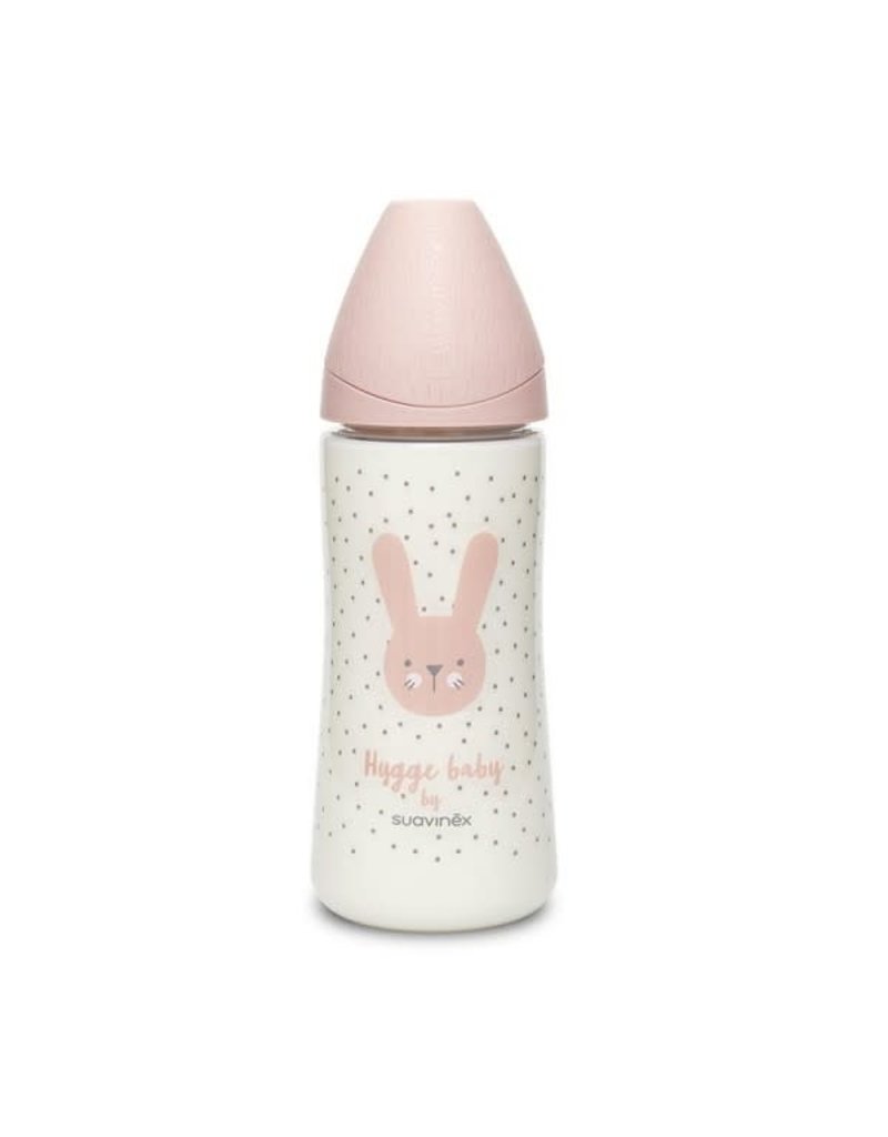 Suavinex Hygge - Bottle - PA - Sili. - 360ml - Pink Rabbits