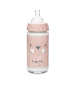 Suavinex Hygge - Bottle - Glass - Silc. - 3pos - 240ml - Pink Whiskers