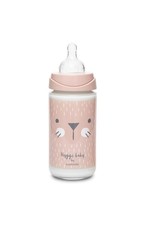 Suavinex Hygge - Bottle - Glass - Silc. - 3pos - 240ml - Pink Whiskers